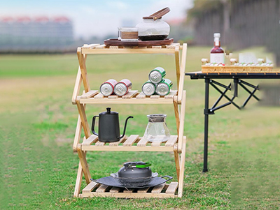 Outdoor camping storage rack